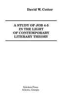 A study of Job 4-5 in the light of contemporary literary theory