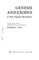 Genesis and Exodus : a new English rendition