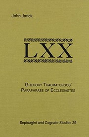 Gregory Thaumaturgos' Paraphrase of Ecclesiastes