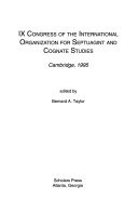 IX Congress of the International Organization for Septuagint and Cognate Studies, Cambridge, 1995