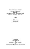 Proceedings of the Ninth Congress of the International Organization for Masoretic Studies, 1989