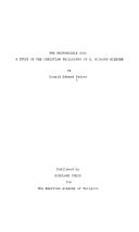 The responsible God : a study of the Christian philosophy of H. Richard Niebuhr