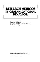 Research methods in organizational behavior