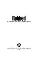 Robbed : an investigation of corruption in Philippine education
