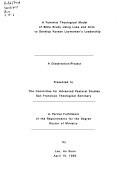 A Feminist Theological model of bible study using Luke and Acts to develop Korean Laywomen's leadership