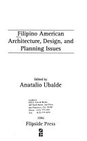 Filipino American Architecture, design and planning issues